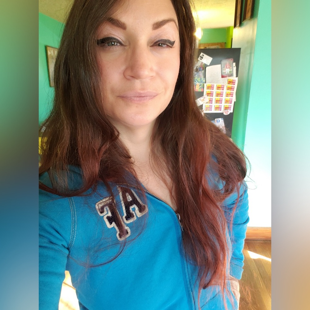 Y2K Turquoise Blue Abercrombie & Fitch   cozy comfy 100% Cotton zip-up hoodie L